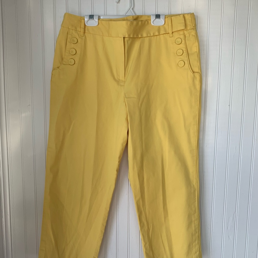 Talbots Stretch (NWOT/12) Crop Pants w/decorative buttons on front side pocket - Picture 4 of 9